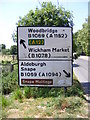 Roadsign on the B1078 Orford Road