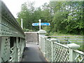 Cycle route 881 signpost at the western end of Lower Eirw Bridge, Trehafod