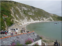 SY8279 : West Lulworth: view over a boathouse roof by Chris Downer