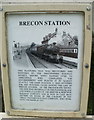 Explanatory note on former Brecon railway station sign, Old Station Close