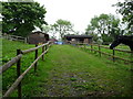 Stabling and paddocks beside the Shropshire Way