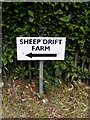 TM2544 : Sheep Drift Farm sign by Geographer