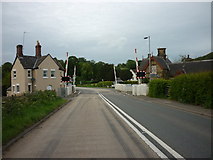 SO4579 : The level crossings on the A49 at Onibury by Ian S