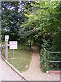 Footpath to The A1120 and the Post Office