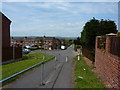 Tibshelf; houses and footpath