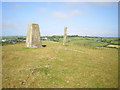 Summit trig and old fencepost on Banc-y-Warren