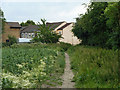 Footpath 108 approaches Oak Street