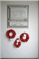 Memorial tablet in church porch