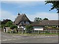 Thatched cottage on the corner of Manor Road, Oakley