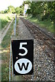 TG2919 : Bure Valley Railway warning sign by Glen Denny