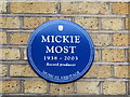 TQ2783 : Musical Heritage blue plaque re Mickie Most, Charlbert Street, NW8 by Mike Quinn