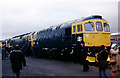 Line up of Diesel locos in the sidings north of station