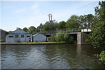 TG3018 : Wroxham Railway Bridge and boatyard by Glen Denny
