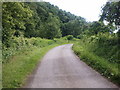 Lane running past Queenswood Country Park, heading south