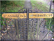 TG0524 : St.Andrew's Church Name sign by Geographer