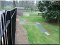 Hole 9 of the Crazy Golf Course in Wardown Park, Luton