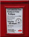 "Keep the Post Public" sticker on postbox, Market Square, Witney