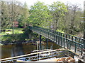 Iron footbridge to an island in the river Dee