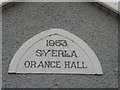 Plaque, Syerla Orange Hall