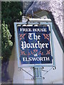 TL3163 : The Poacher Public House sign, Elsworth by Geographer