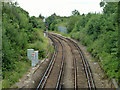 The West Croydon Line veers left