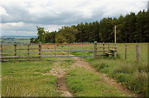 NT5537 : Gate and stile on the path to Earlston by Jim Barton