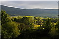 Tivington: view west from the chapel, evening light