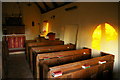 Tivington chapel of ease: interior, evening light