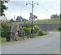 Victorian lamppost and memorial fountain, Pontypool