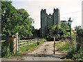 Ornate gate on driveway to Mettingham Castle