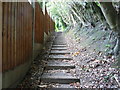 Steps on footpath to the B2131 near Haste Hill