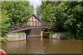 SU5397 : Boat House and Footbridge in grounds of house named The Old Boat House by Peter Facey