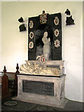 TM3973 : St Andrew's church in Bramfield - monument by Evelyn Simak