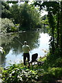 SZ1393 : Iford: angling on the Stour by Chris Downer