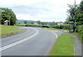 Bus stops on a bend in the A40, Pyscodlyn