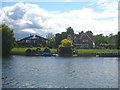 Large riverfront houses at Thames Ditton