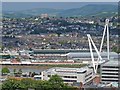 The view to the north-east from Newport Cathedral