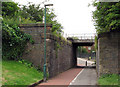 Radford Bridge Road: the north side of the railway bridge