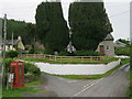 Safety fencing recently erected around the Churchyard at Pont Faen Powys