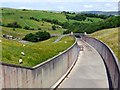 NY9422 : Spillway, Grassholme Reservoir dam by Andrew Curtis