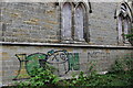 Graffiti on disused All Saints Church