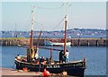 NO4529 : The fishing boat "Fortuna" (AH.153) at Tayport Harbour in July 1977 by P L Chadwick