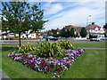 Flower bed on the roundabout at Elmers End Green