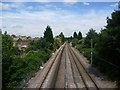 View from the footbridge at Avenue Road Tramlink stop