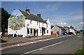 The Old Castle Hotel and Castle Mural, New Cumnock