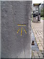 Benchmark on park gatepost, Llandudno Junction