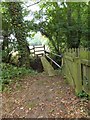 Footbridge on footpath at Rosamondford