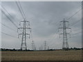 Pylons near Dux Court Road