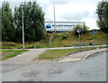 A glimpse of Docks Way from Maesglas Close, Newport