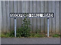 TM2548 : Seckford Hall Road sign by Geographer